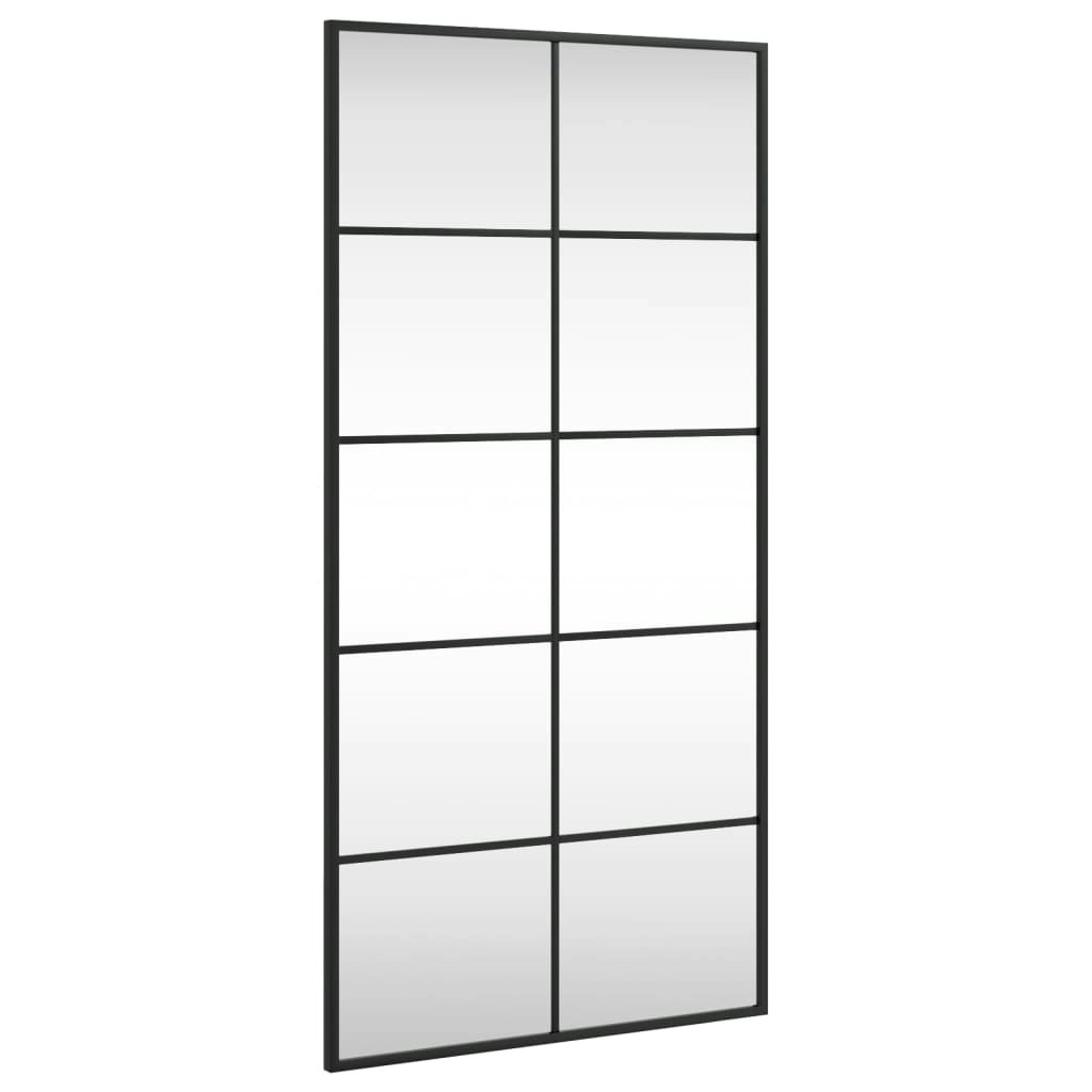 Wall Mirror Black 50x100 cm Rectangle Iron 358649