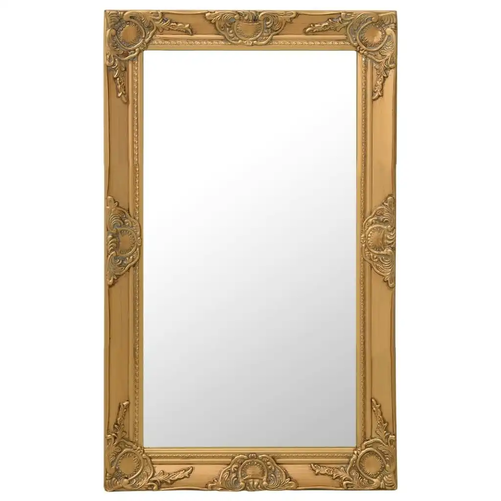 Wall Mirror Baroque Style 50x80 cm Gold 320321