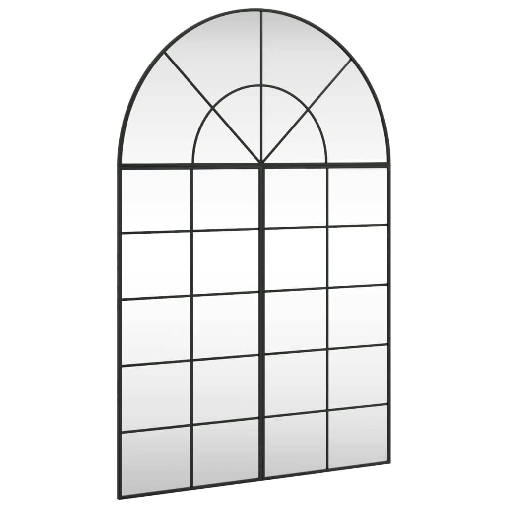 Wall Mirror Black 100x150 cm Arch Iron 3200614