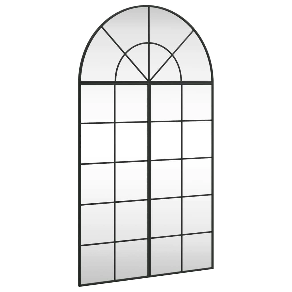 Wall Mirror Black 80x140 cm Arch Iron 3200609