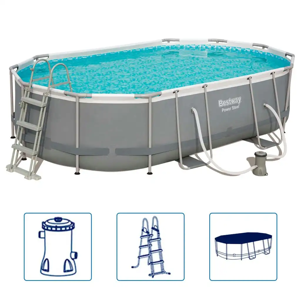 Bestway Power Steel Swimming Pool Set Oval 488x305x107 cm 3202625