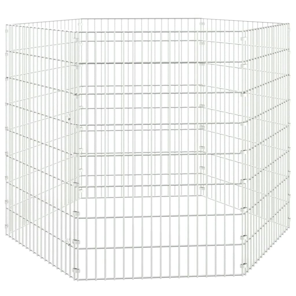 6-Panel Rabbit Cage 54x80 cm Galvanised Iron 171577