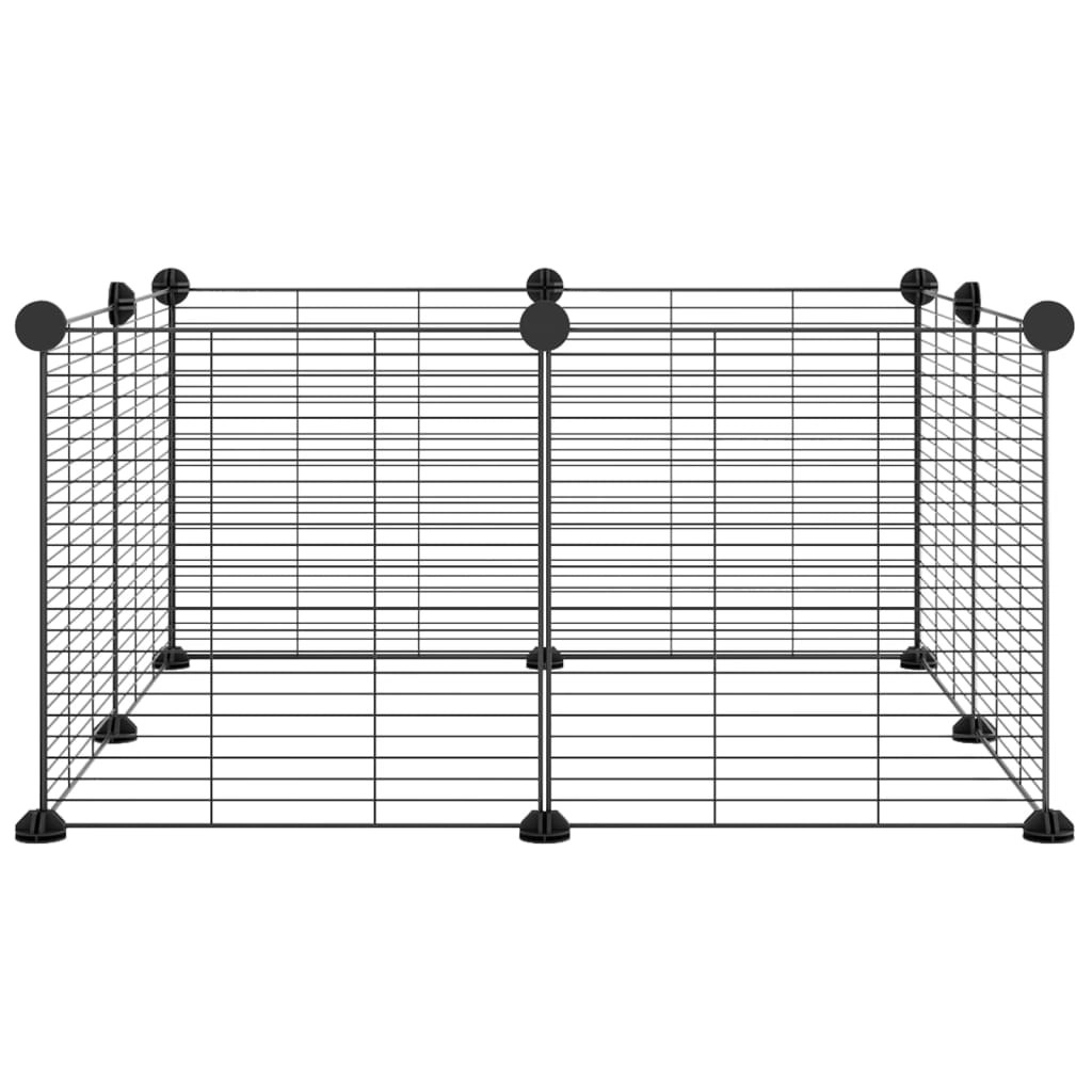 8-Panel Pet Cage Black 35x35 cm Steel 171624