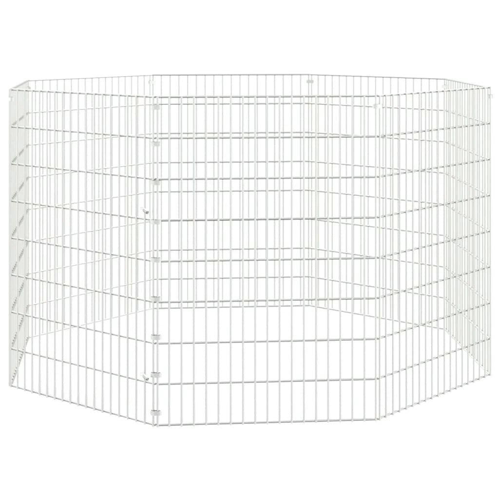 8-Panel Rabbit Cage 54x80 cm Galvanised Iron 171578