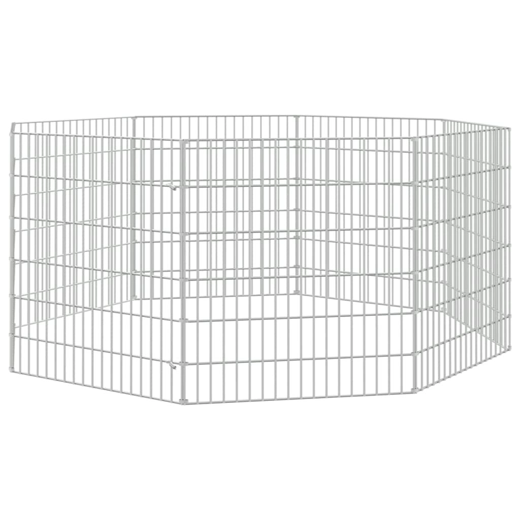 8-Panel Rabbit Cage 54x60 cm Galvanised Iron 171574