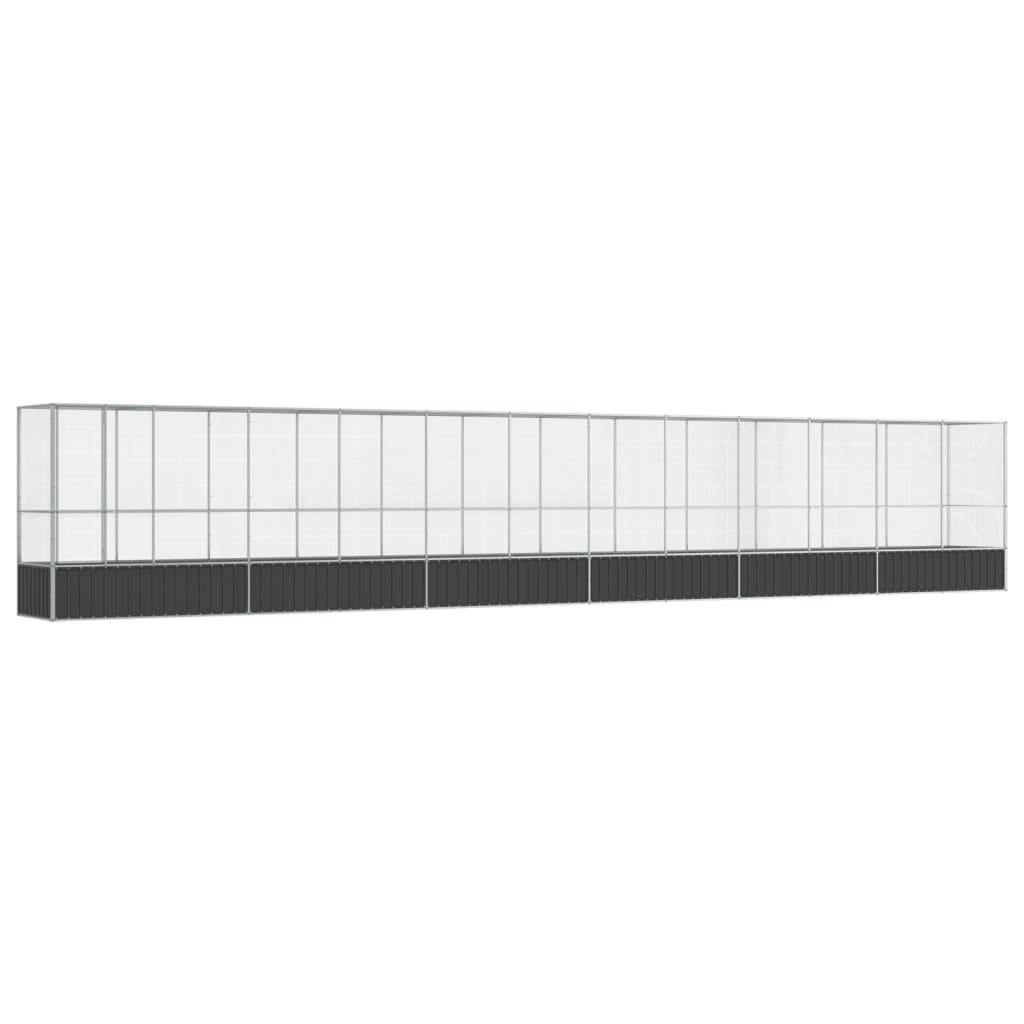 Aviary with Extension Silver 1250.5x107x212 cm Steel 3214271