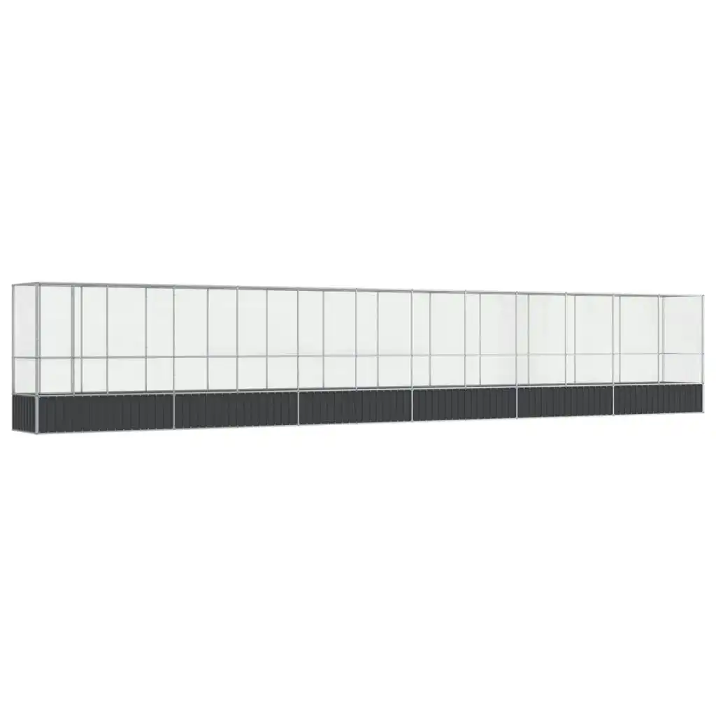 Aviary with Extension Silver 1250.5x107x212 cm Steel 3214271