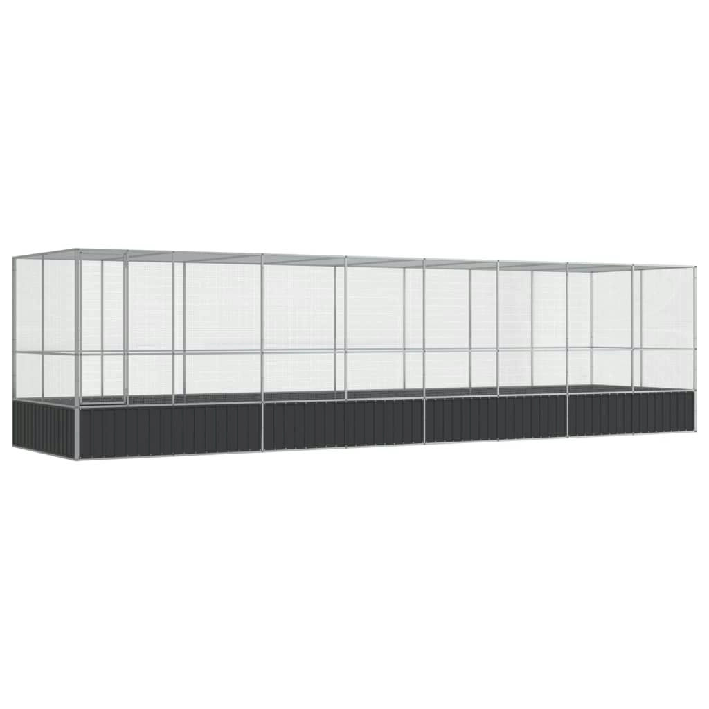 Aviary with Extension Silver 832x207x212 cm Steel 3214274