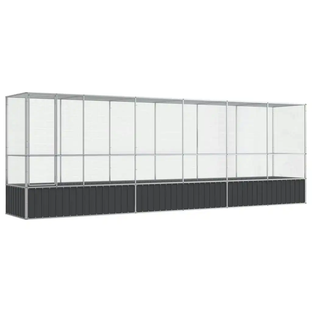 Aviary with Extension Silver 626.5x107x212 cm Steel 3214268