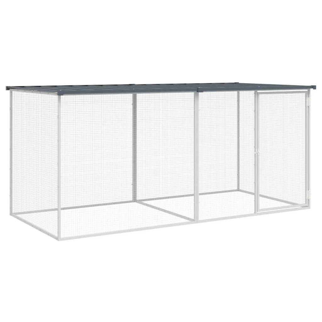 Chicken Cage with Roof Anthracite 203x98x90 cm Galvanised Steel 3189049