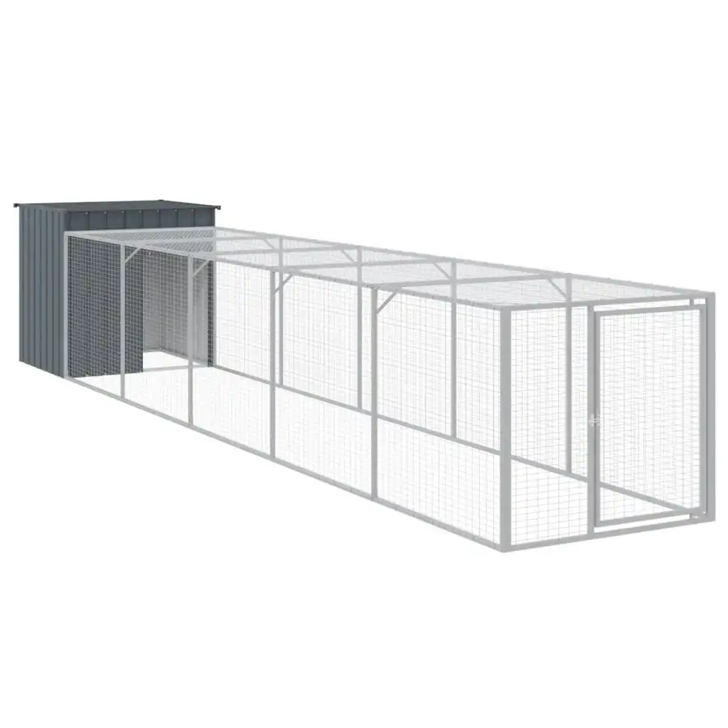 Chicken Cage with Run Anthracite 110x609x110 cm Galvanised Steel 3189090