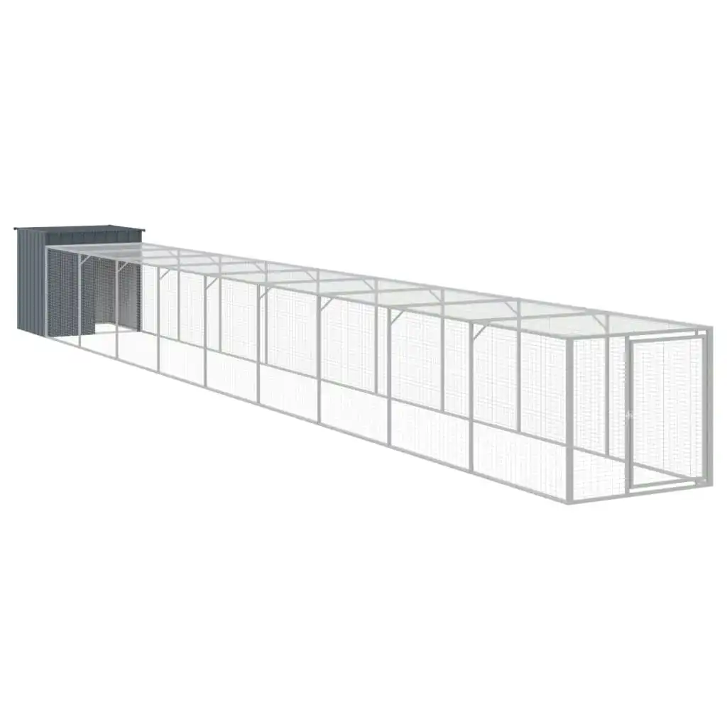 Chicken Cage with Run Anthracite 110x1017x110 cm Galvanised Steel 3189092