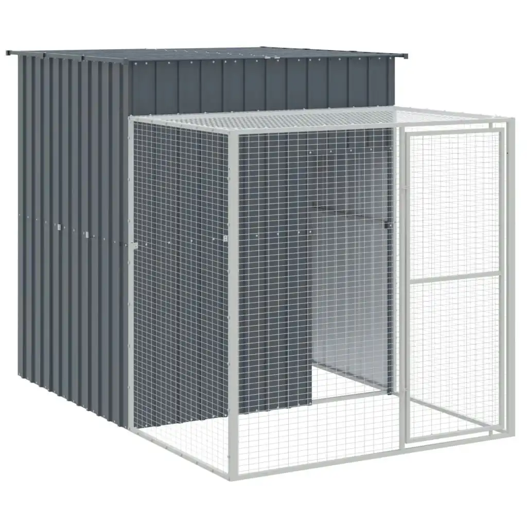 Chicken Cage with Run Anthracite 165x251x181 cm Galvanised Steel 172367