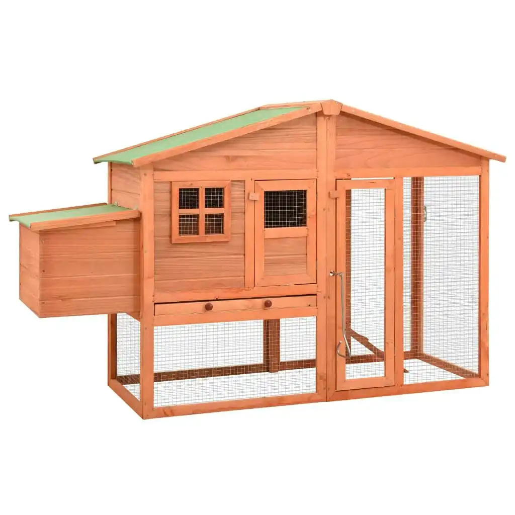 Chicken Coop with Nest Box Solid Fir Wood 170864