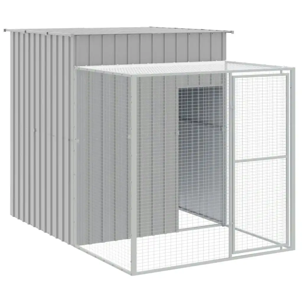 Chicken Cage with Run Light Grey 165x251x181 cm Galvanised Steel 172368