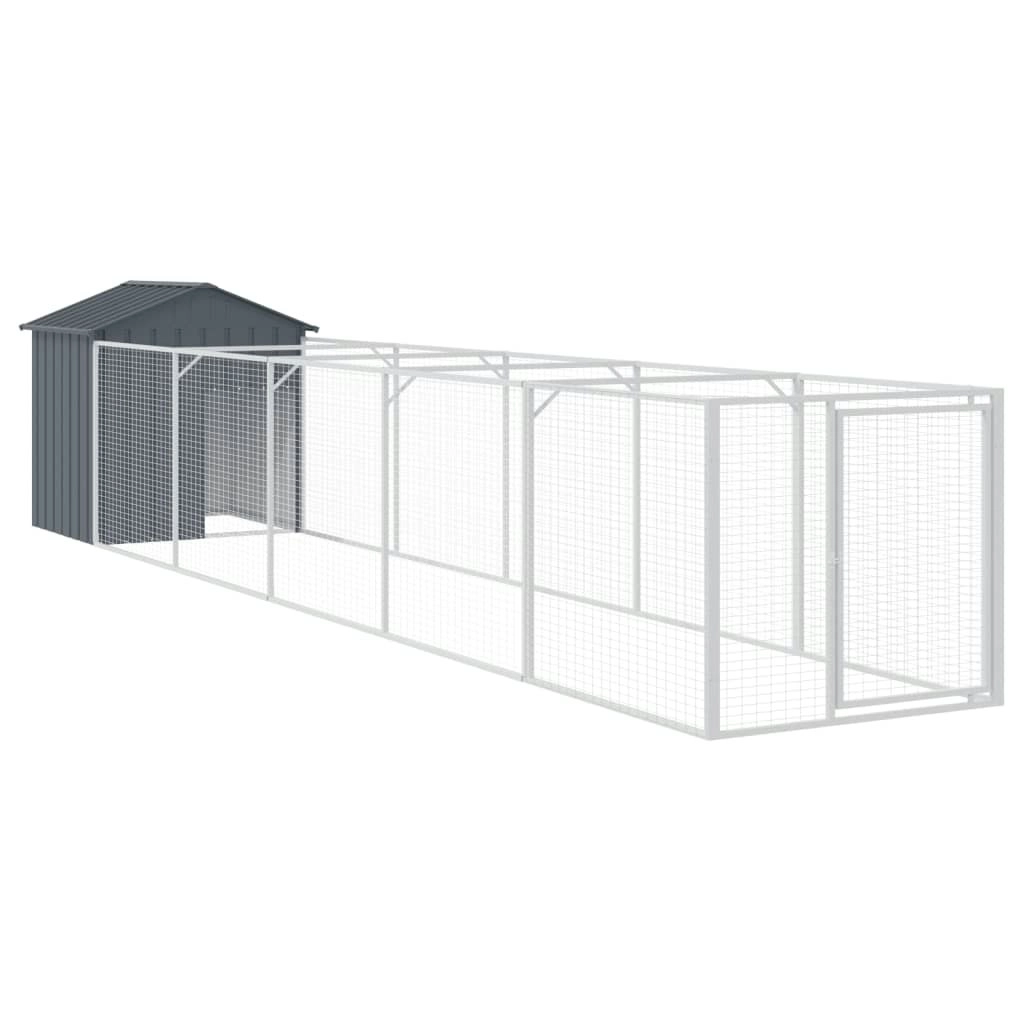 Dog House with Roof Anthracite 117x609x123 cm Galvanised Steel 3189060