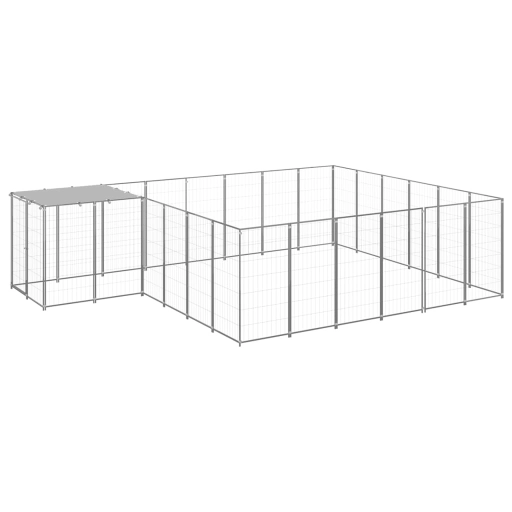 Dog Kennel Silver 12.1 mÂ² Steel 3082220