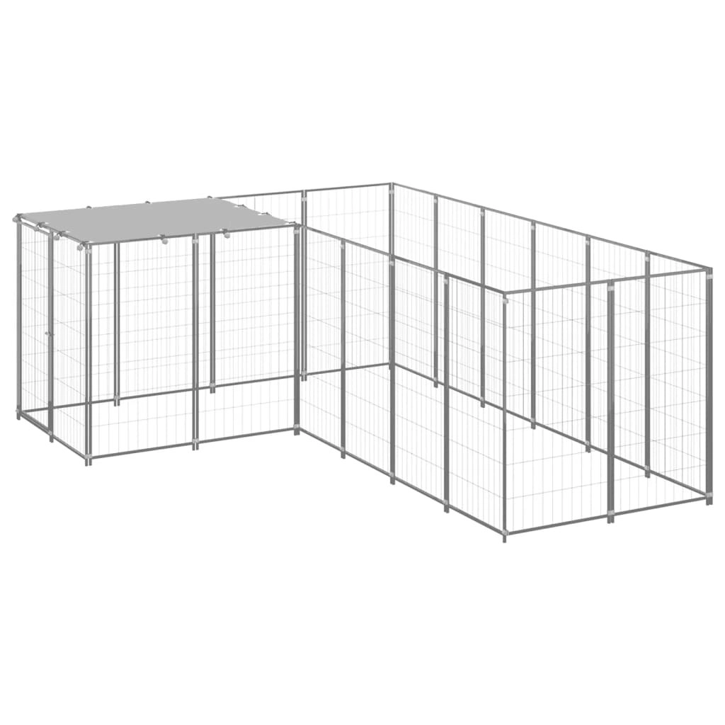 Dog Kennel Silver 4.84 mÂ² Steel 3082218