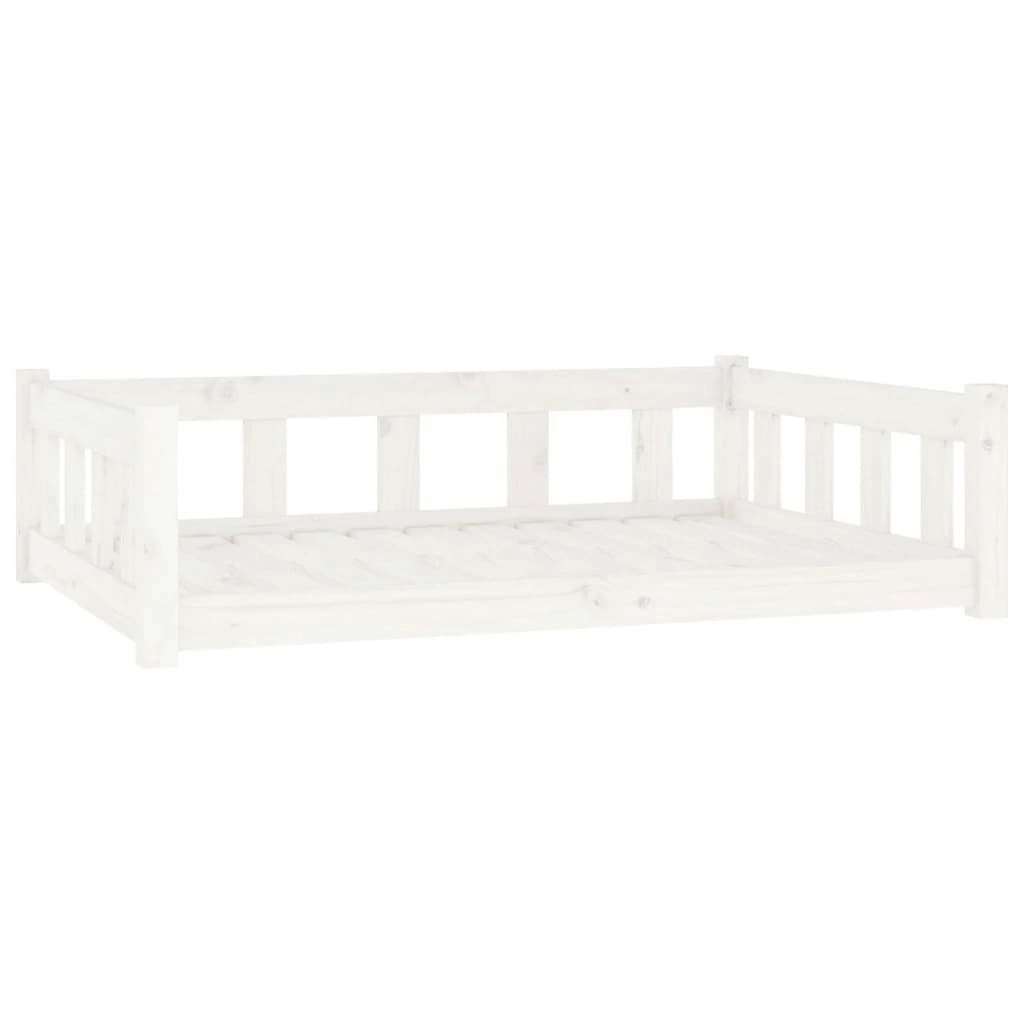 Dog Bed White 105.5x75.5x28 cm Solid Wood Pine 833258