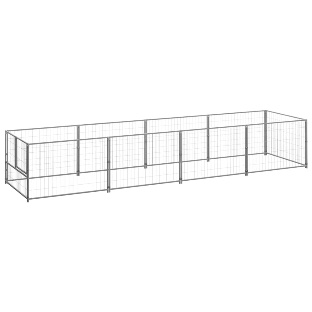 Dog Kennel Silver 4 mÂ² Steel 3082102