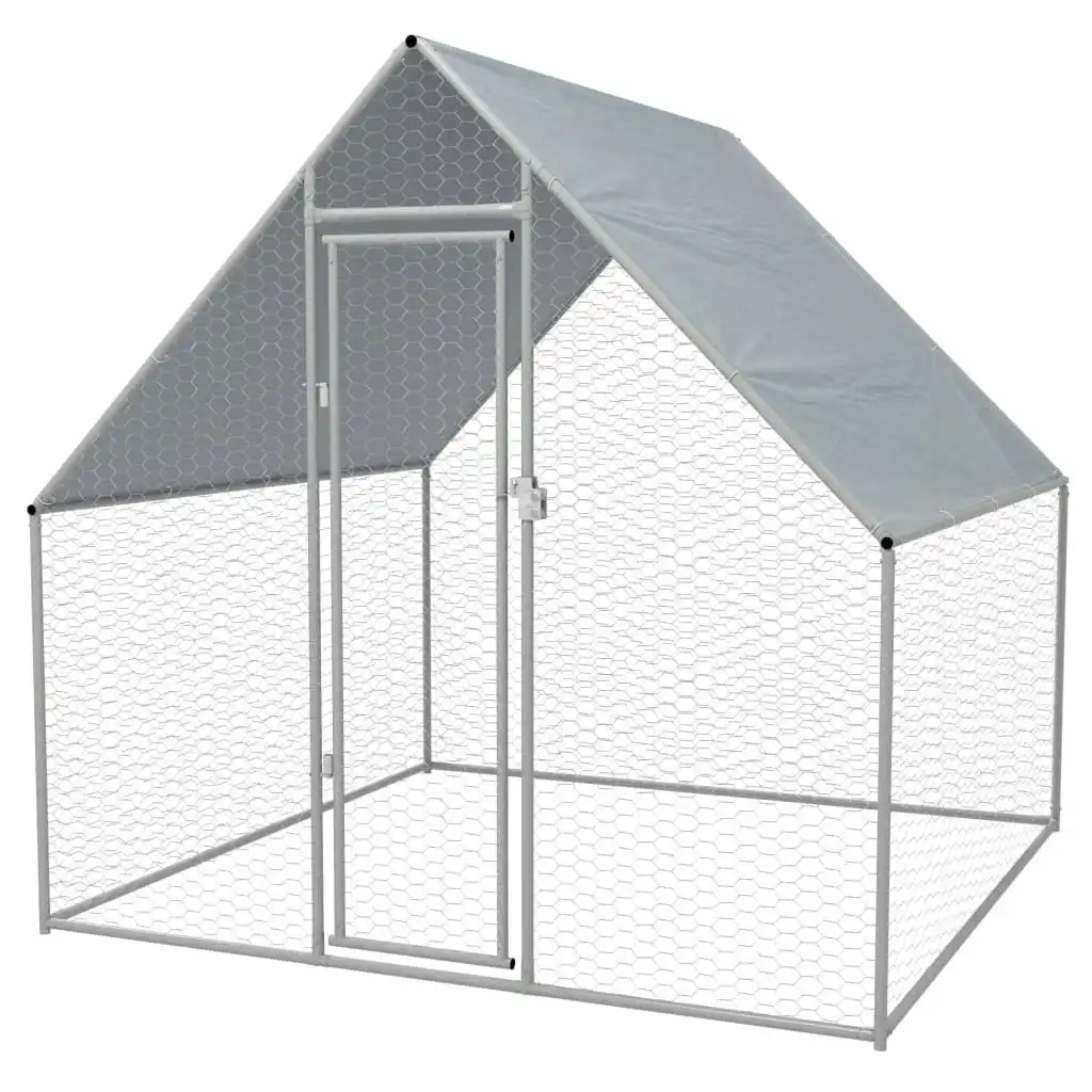 Outdoor Chicken Cage Galvanised Steel 2x2x1.92 m 170494