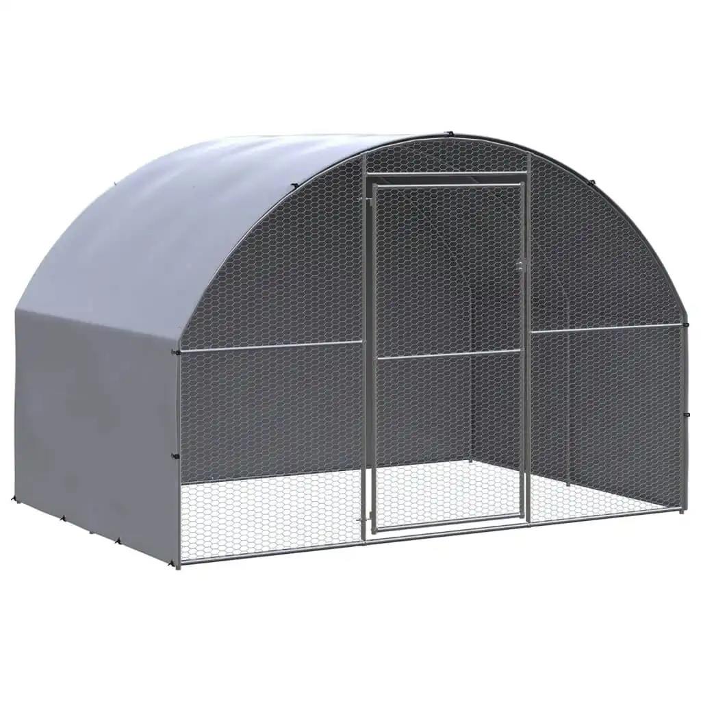 Outdoor Chicken Coop 3x2x2 m Galvanised Steel 3095472