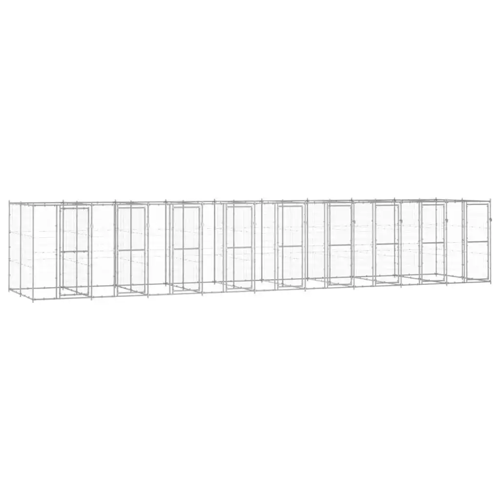 Outdoor Dog Kennel Galvanised Steel 21.78 mÂ² 3082289