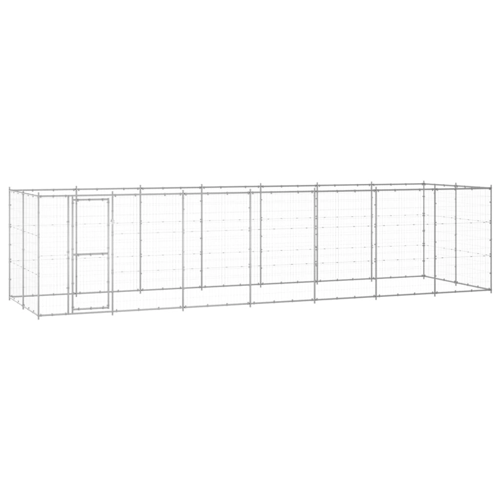 Outdoor Dog Kennel Galvanised Steel 16.94 mÂ² 3082310