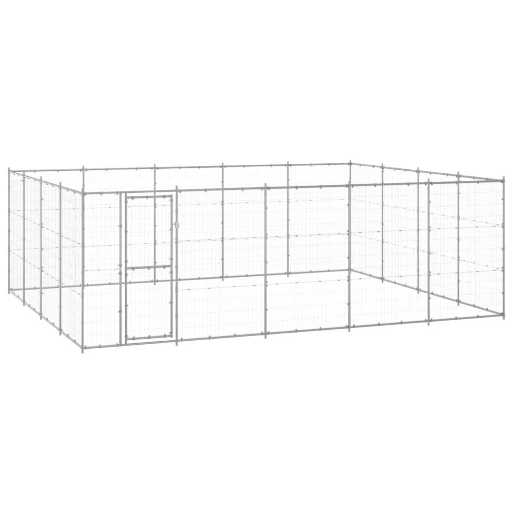 Outdoor Dog Kennel Galvanised Steel 24.2 mÂ² 3082319