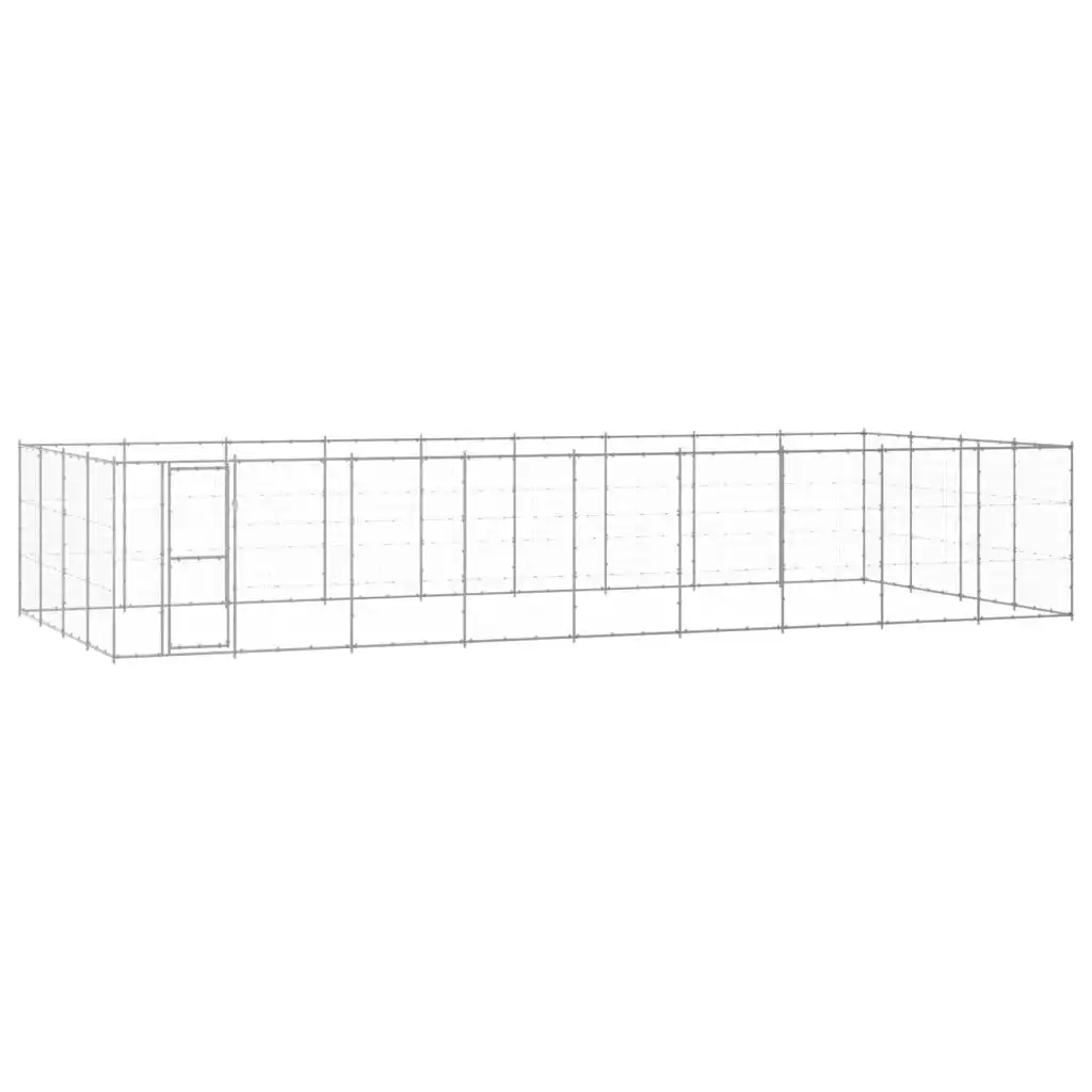 Outdoor Dog Kennel Galvanised Steel 43.56 mÂ² 3082321