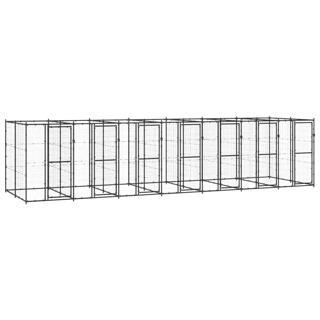 Outdoor Dog Kennel Steel 16.94 mÂ² 3082265