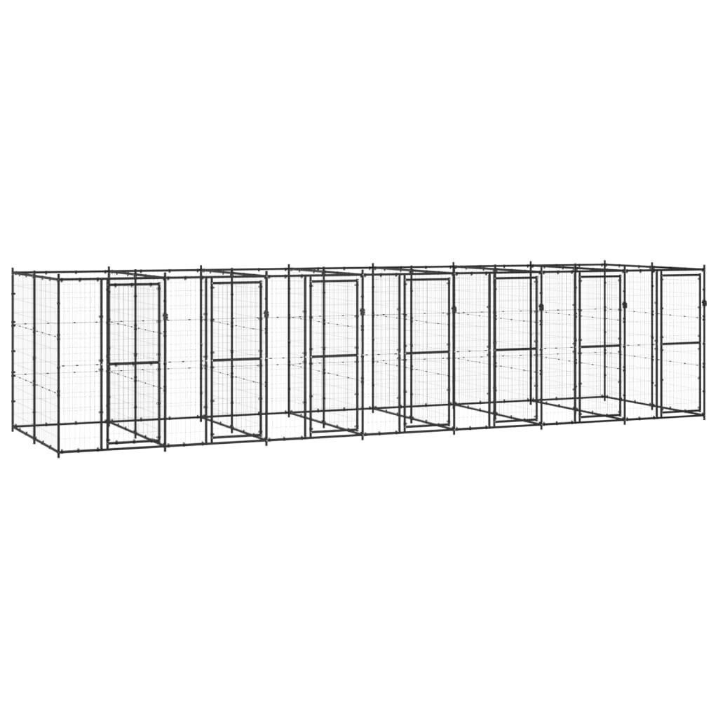 Outdoor Dog Kennel Steel 16.94 mÂ² 3082265