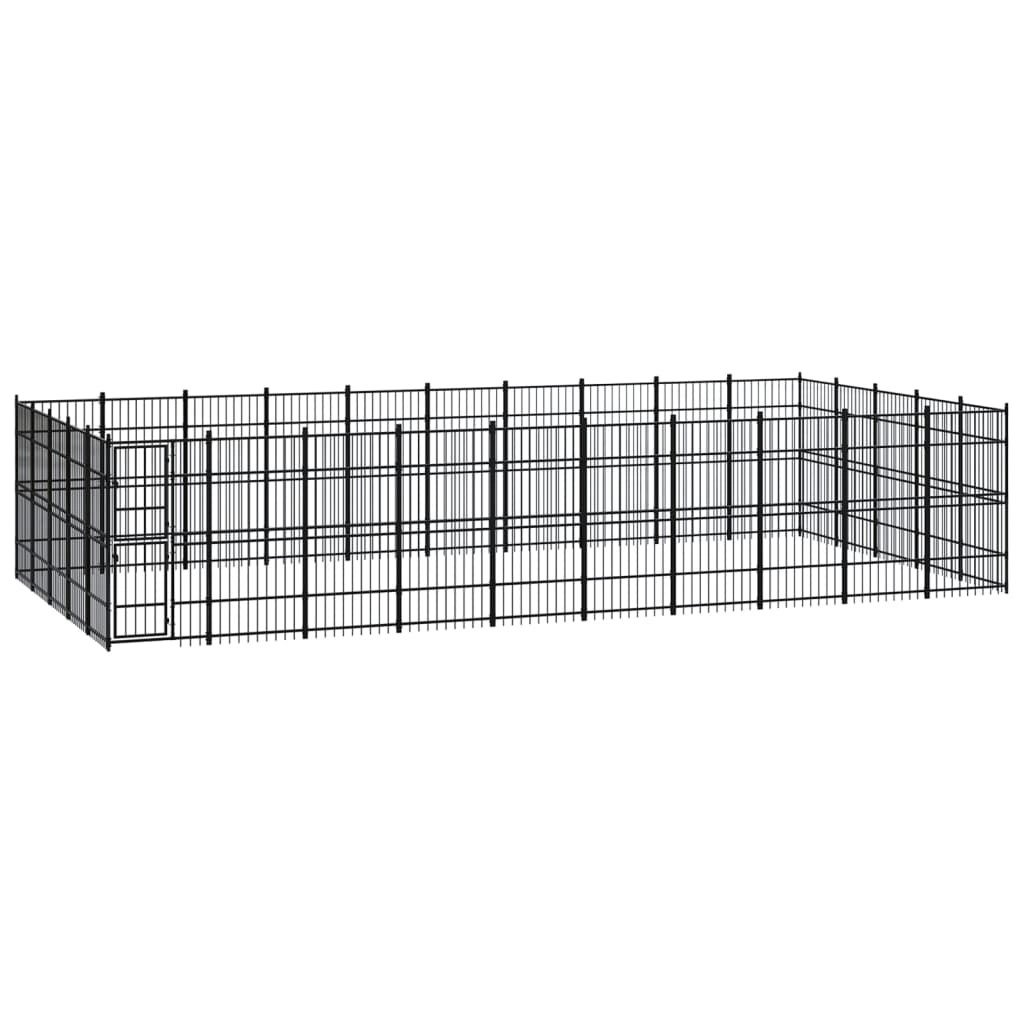 Outdoor Dog Kennel Steel 46.08 mÂ² 3097994