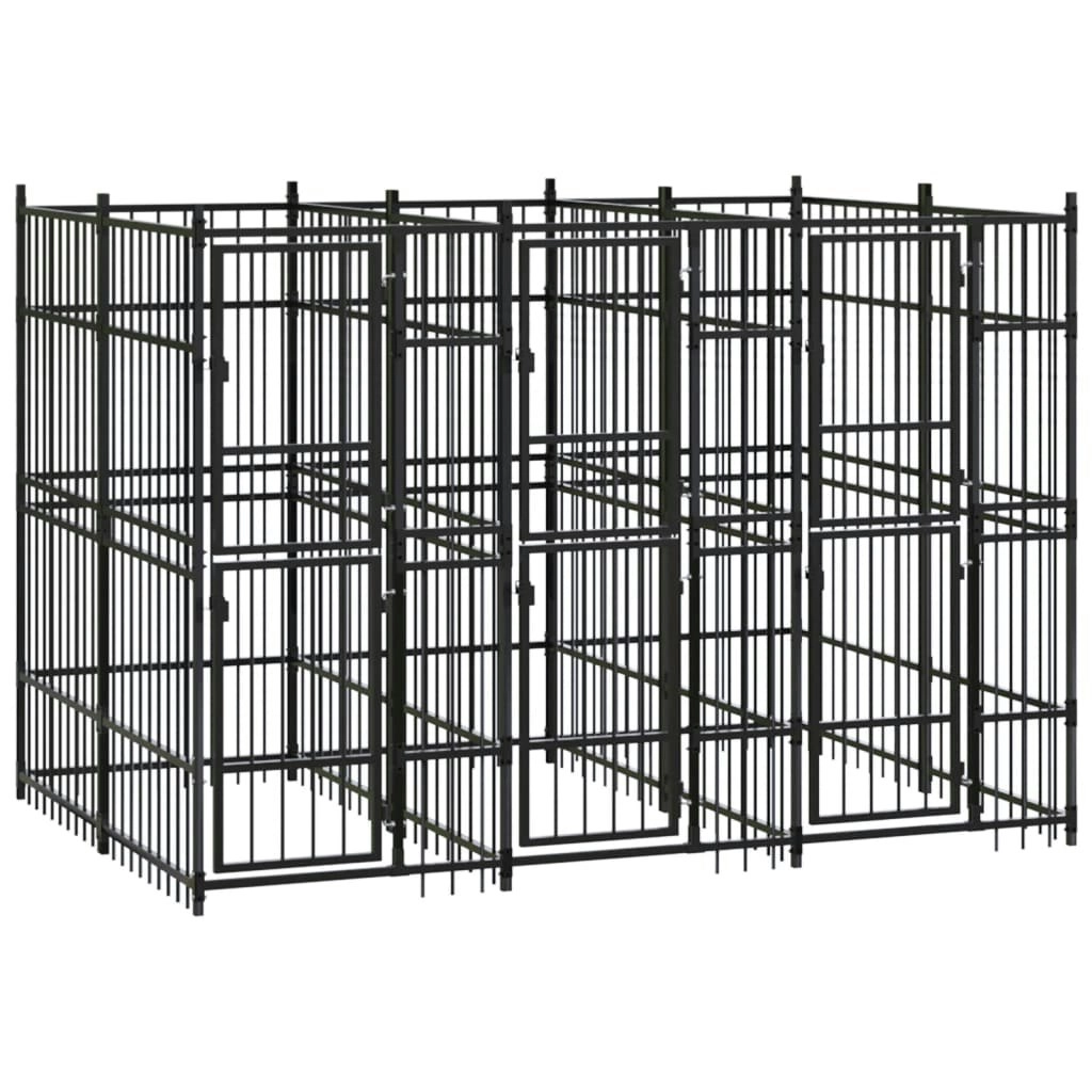 Outdoor Dog Kennel Steel 5.53 mÂ² 3097938