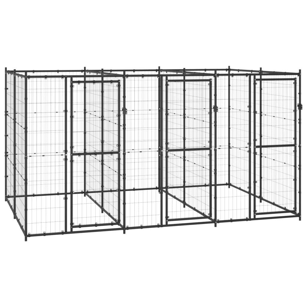 Outdoor Dog Kennel Steel 7.26 mÂ² 3082261