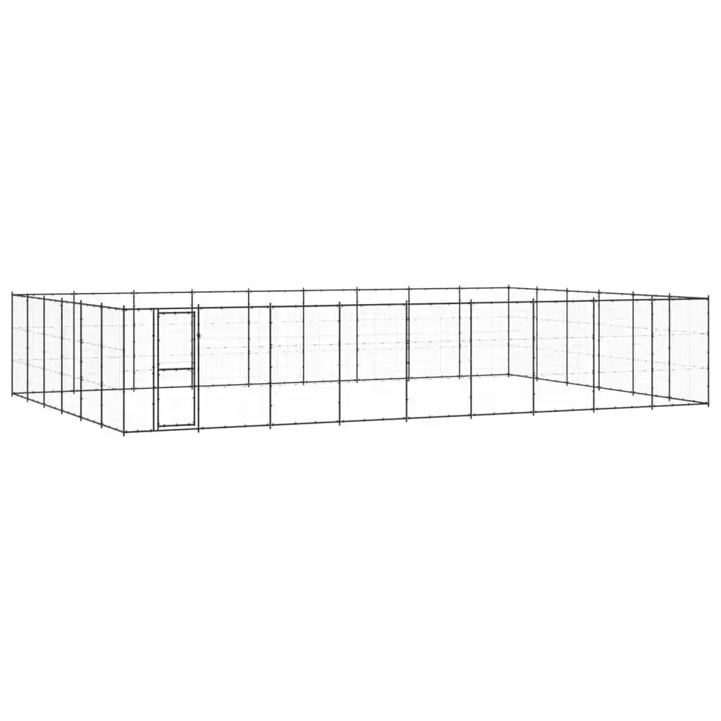 Outdoor Dog Kennel Steel 65.34 mÂ² 3082326