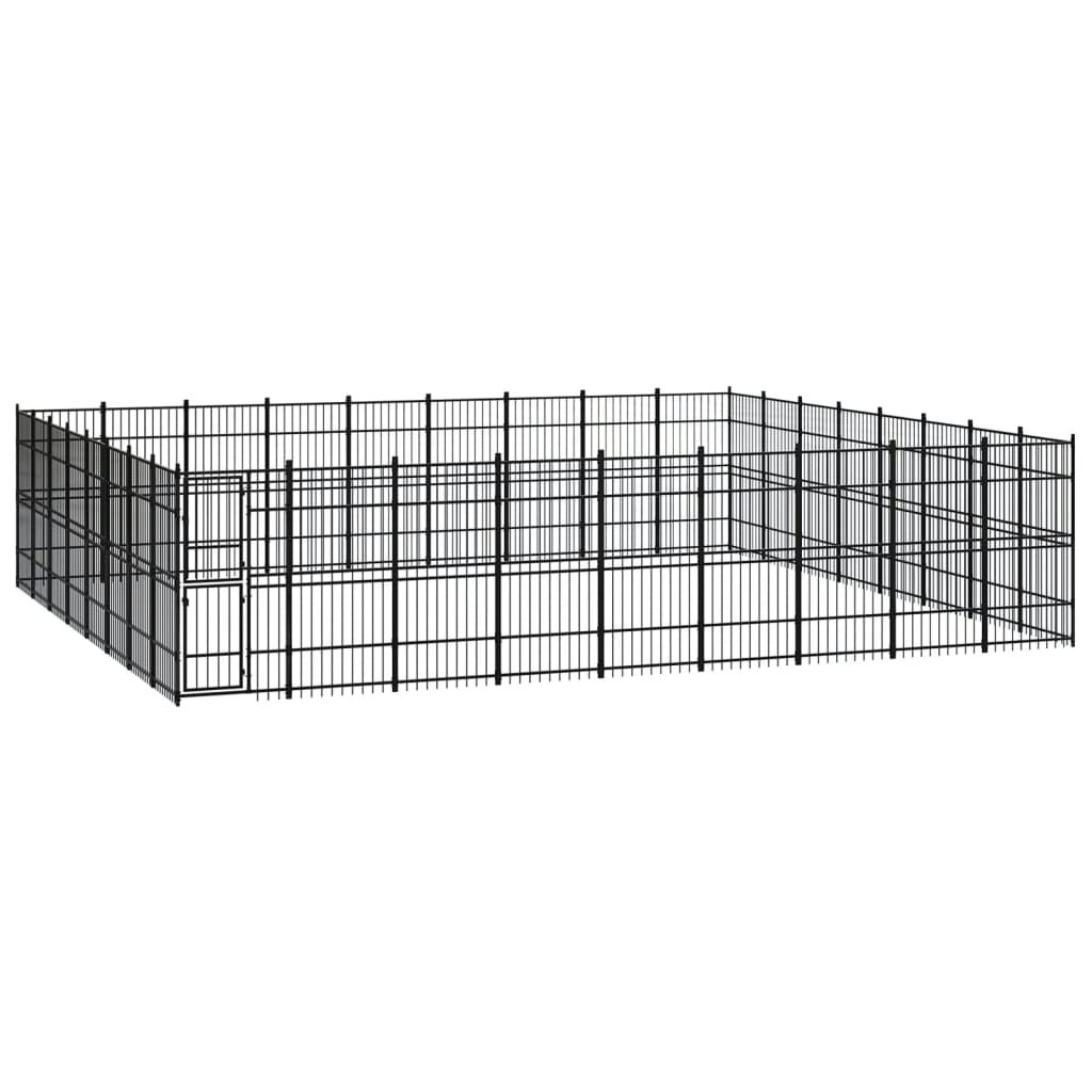 Outdoor Dog Kennel Steel 66.36 mÂ² 3098005