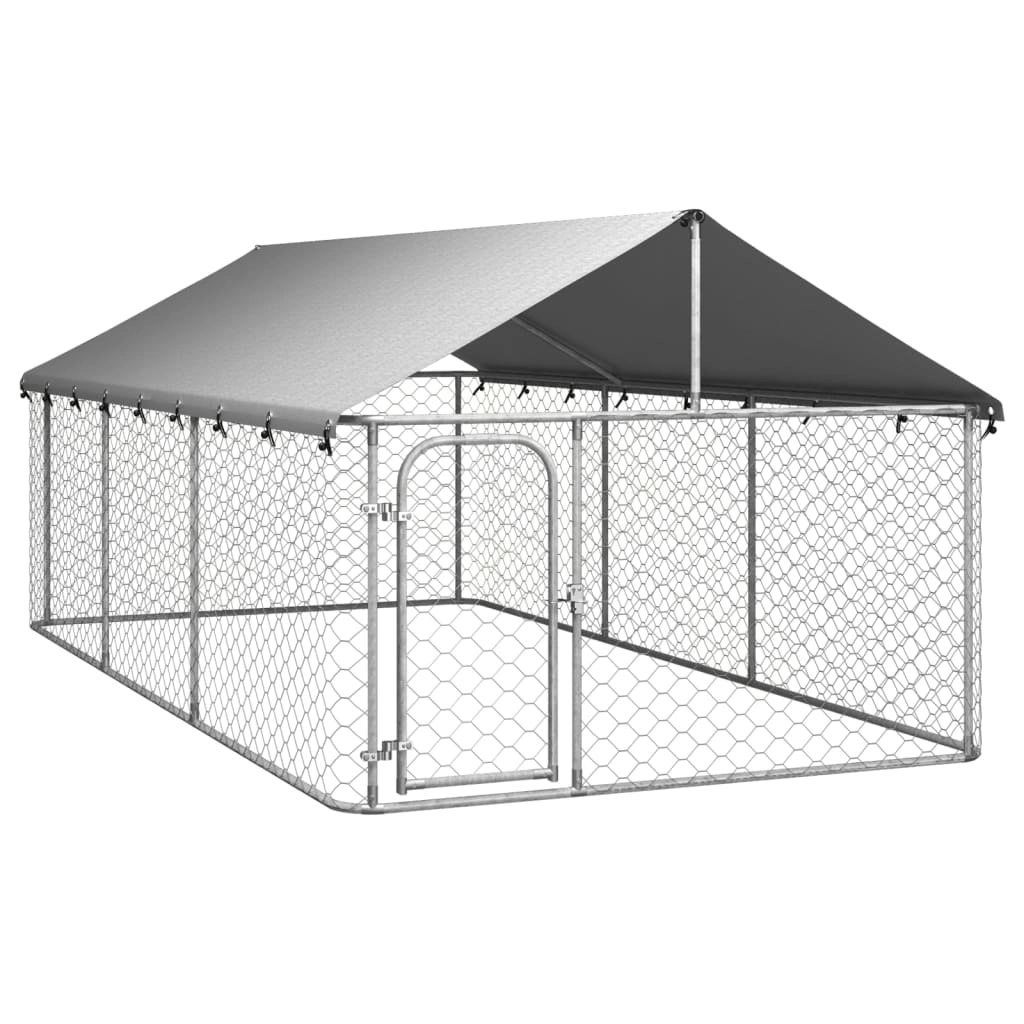 Outdoor Dog Kennel with Roof 400x200x150 cm 171499