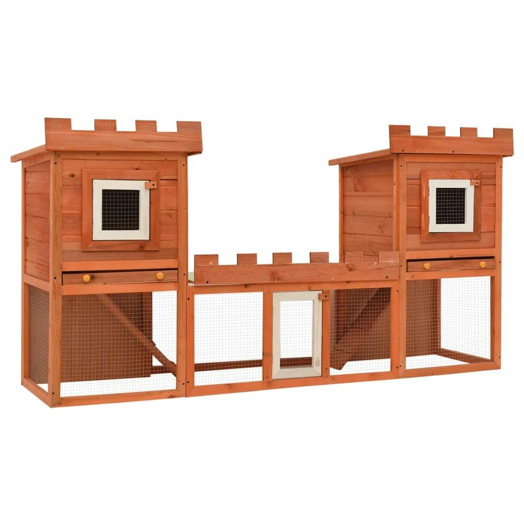 Outdoor Large Rabbit Hutch House Pet Cage Double House 170174