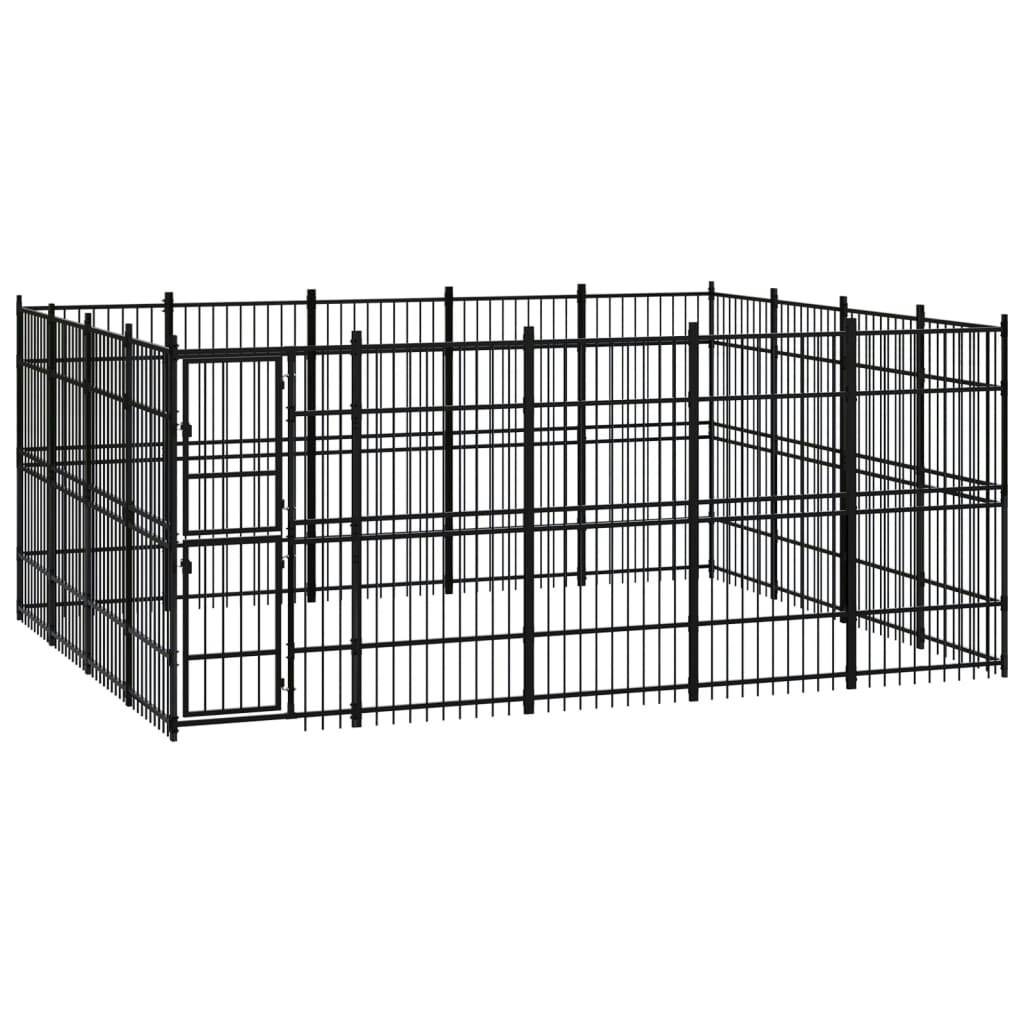 Outdoor Dog Kennel Steel 18.43 mÂ² 3097983