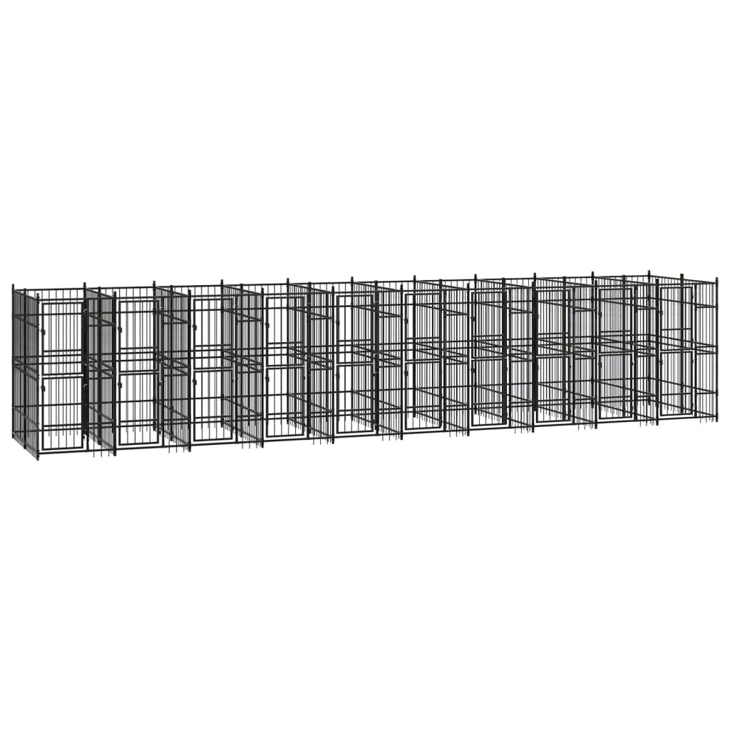 Outdoor Dog Kennel Steel 18.43 mÂ² 3097945