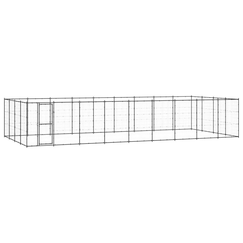 Outdoor Dog Kennel Steel 43.56 mÂ² 3082316