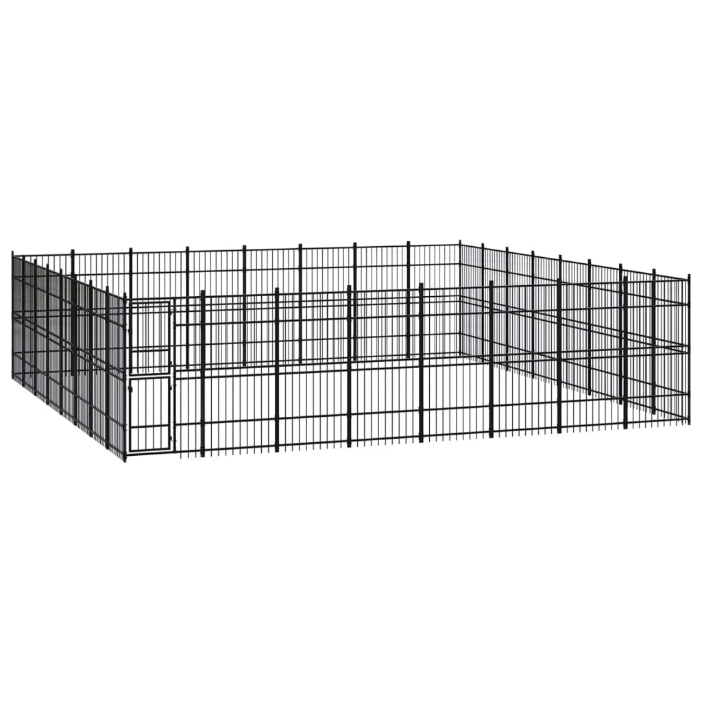 Outdoor Dog Kennel Steel 58.98 mÂ² 3098004