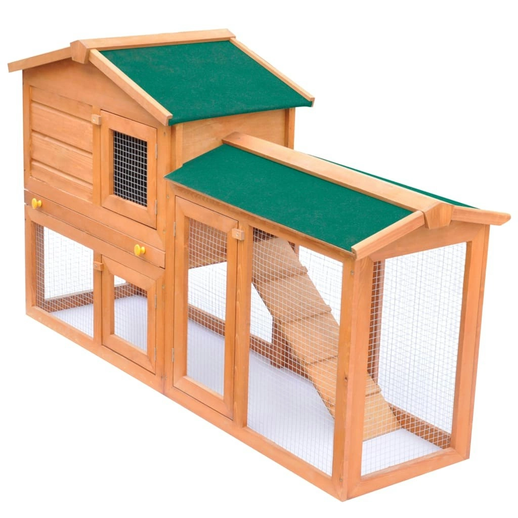 Outdoor Large Rabbit Hutch Small Animal House Pet Cage Wood 170162