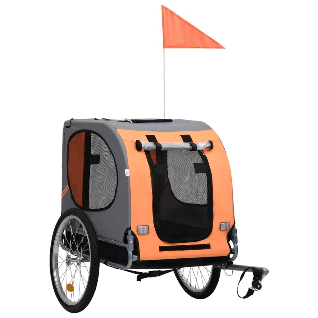 Pet Bike Trailer Orange and Grey 91767