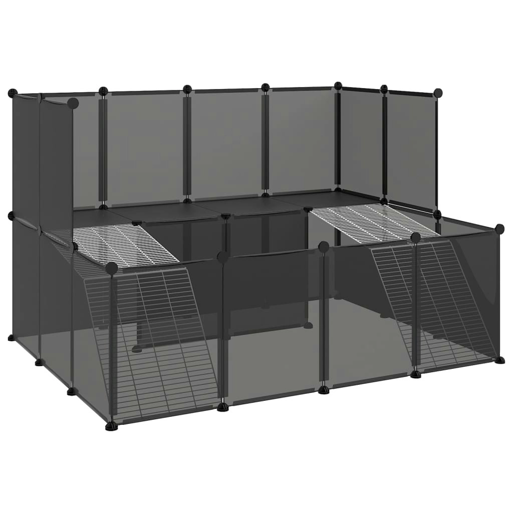 Small Animal Cage Black 143x107x93 cm PP and Steel 340569