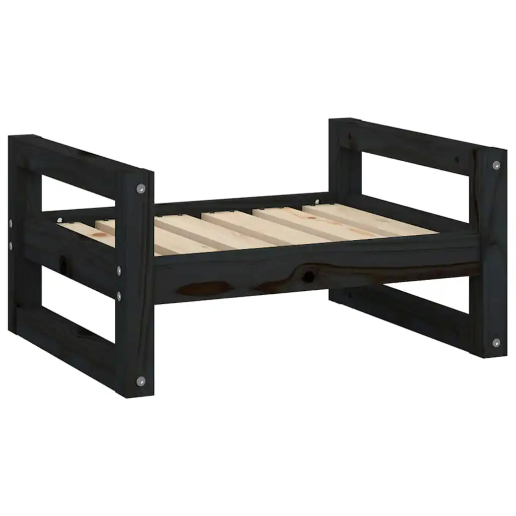 Dog Bed Black 55.5x45.5x28 cm Solid Pine Wood 821471