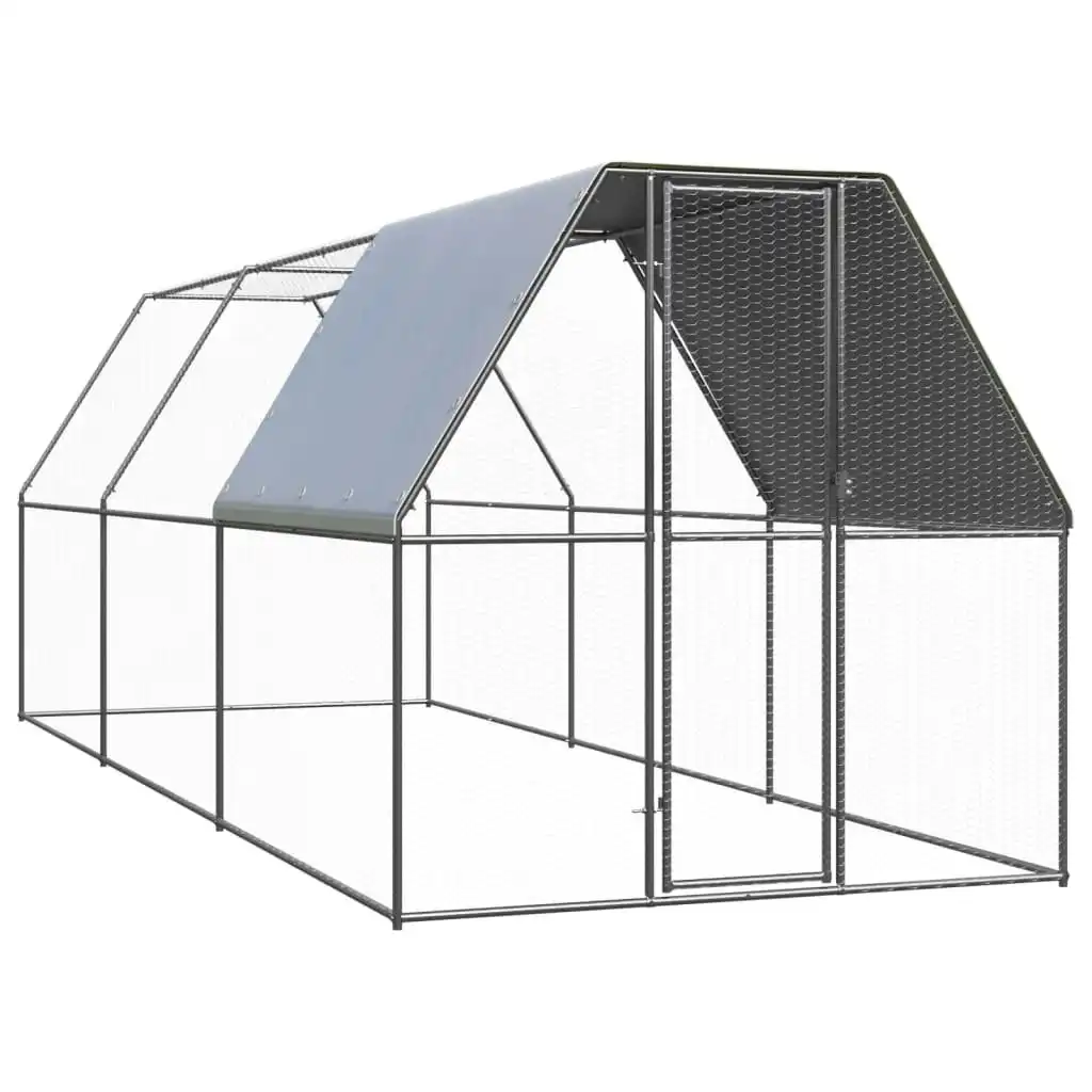 Outdoor Chicken Cage 2x6x2 m Galvanised Steel 3089320