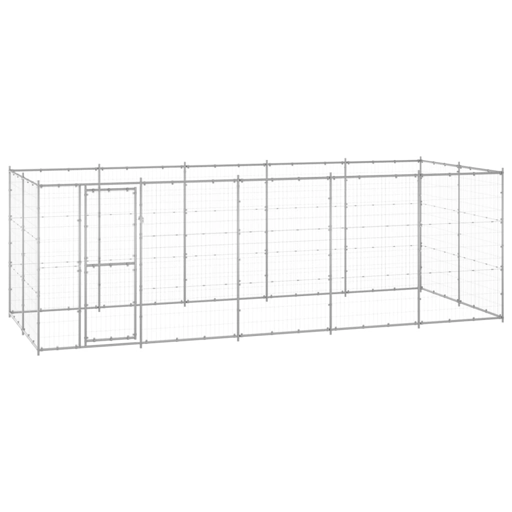 Outdoor Dog Kennel Galvanised Steel 12.1 mÂ² 3082309