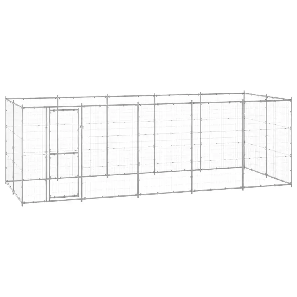 Outdoor Dog Kennel Galvanised Steel 12.1 mÂ² 3082309